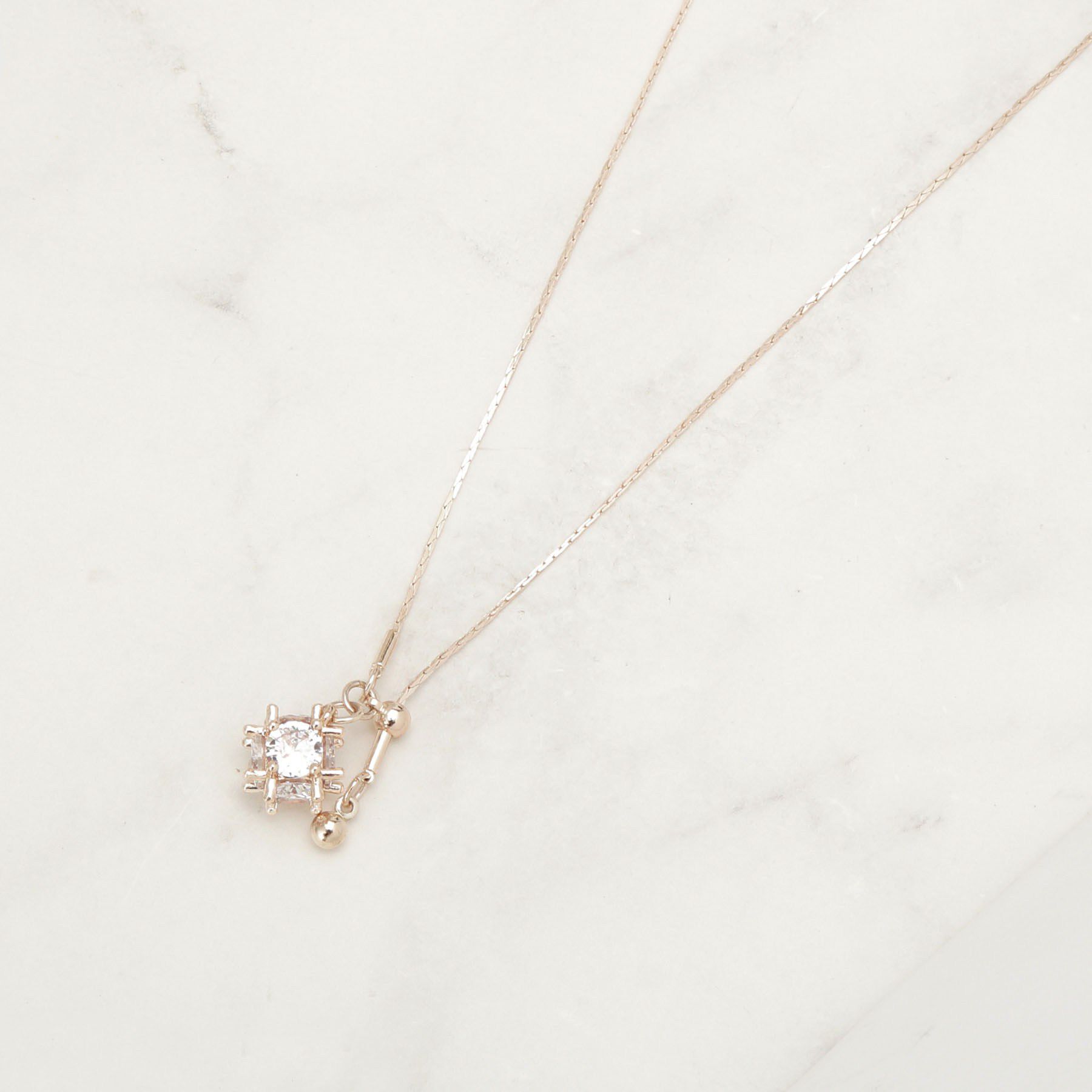 SHOO･LA･RUE「キュービックジルコニアネックレス」|ネックレス|ピンクゴールド(00