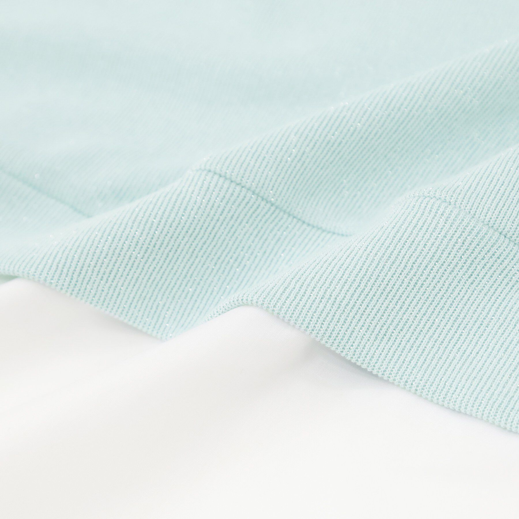 SHOO･LA･RUE「【洗濯機可】1枚でサマ見え ラメニットソー レイヤード風トップス」|Tシャツ・カットソー|