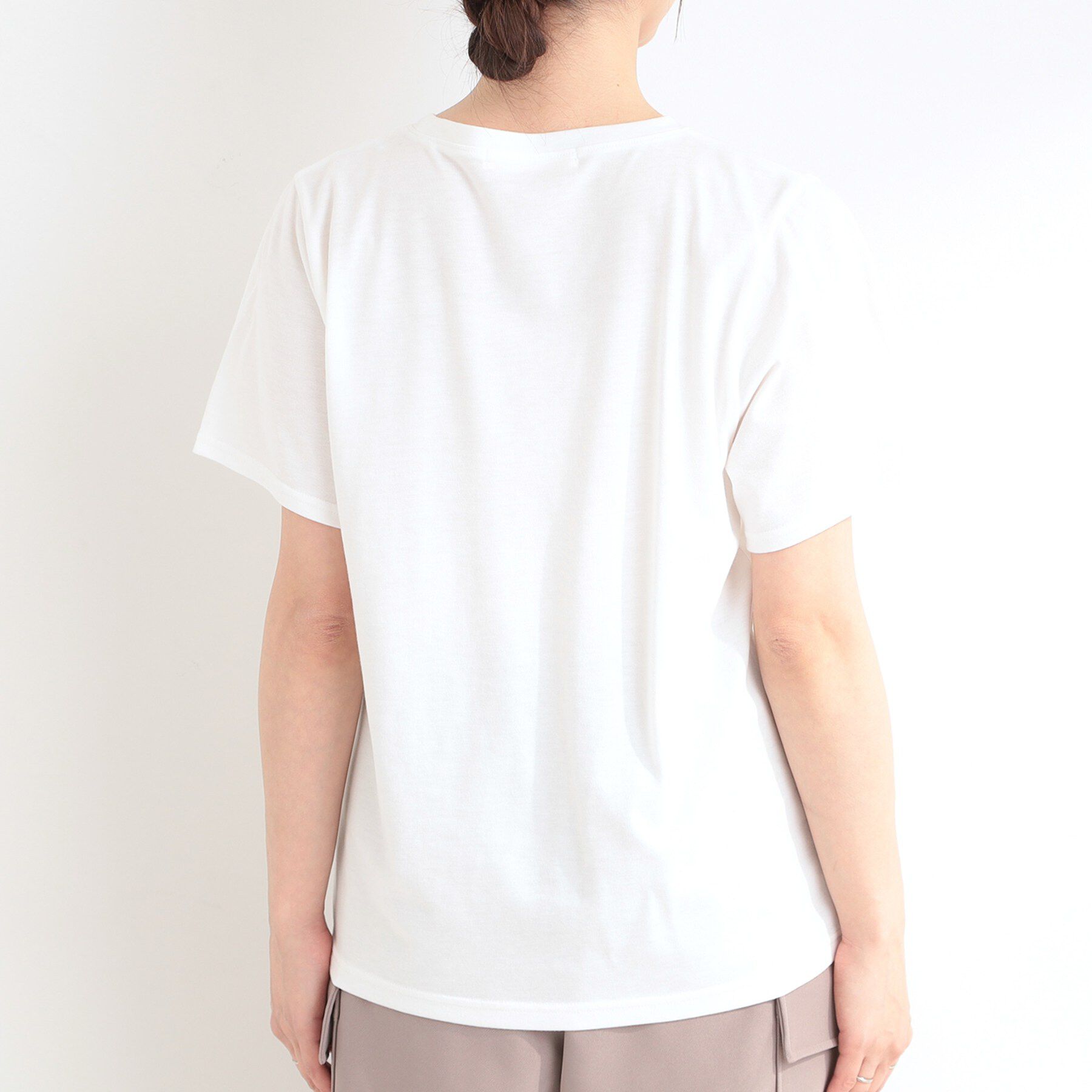 SHOO･LA･RUE「【前後2WAY/2点セット/洗濯機可/S-LL】メッシュリボンニット＆半袖ロゴT」|その他|