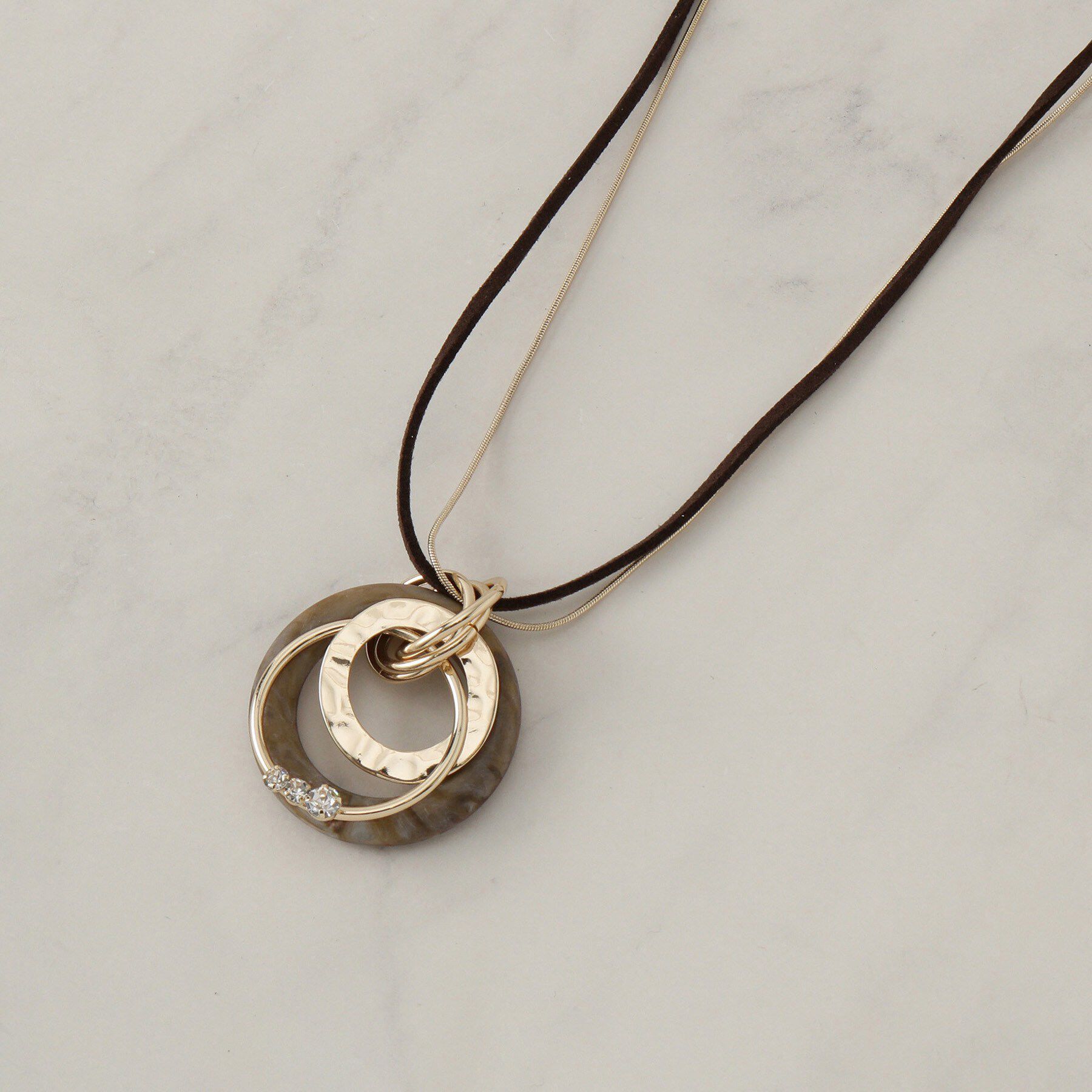 SHOO･LA･RUE「樹脂リングコード＆チェーンネックレス」|ネックレス|