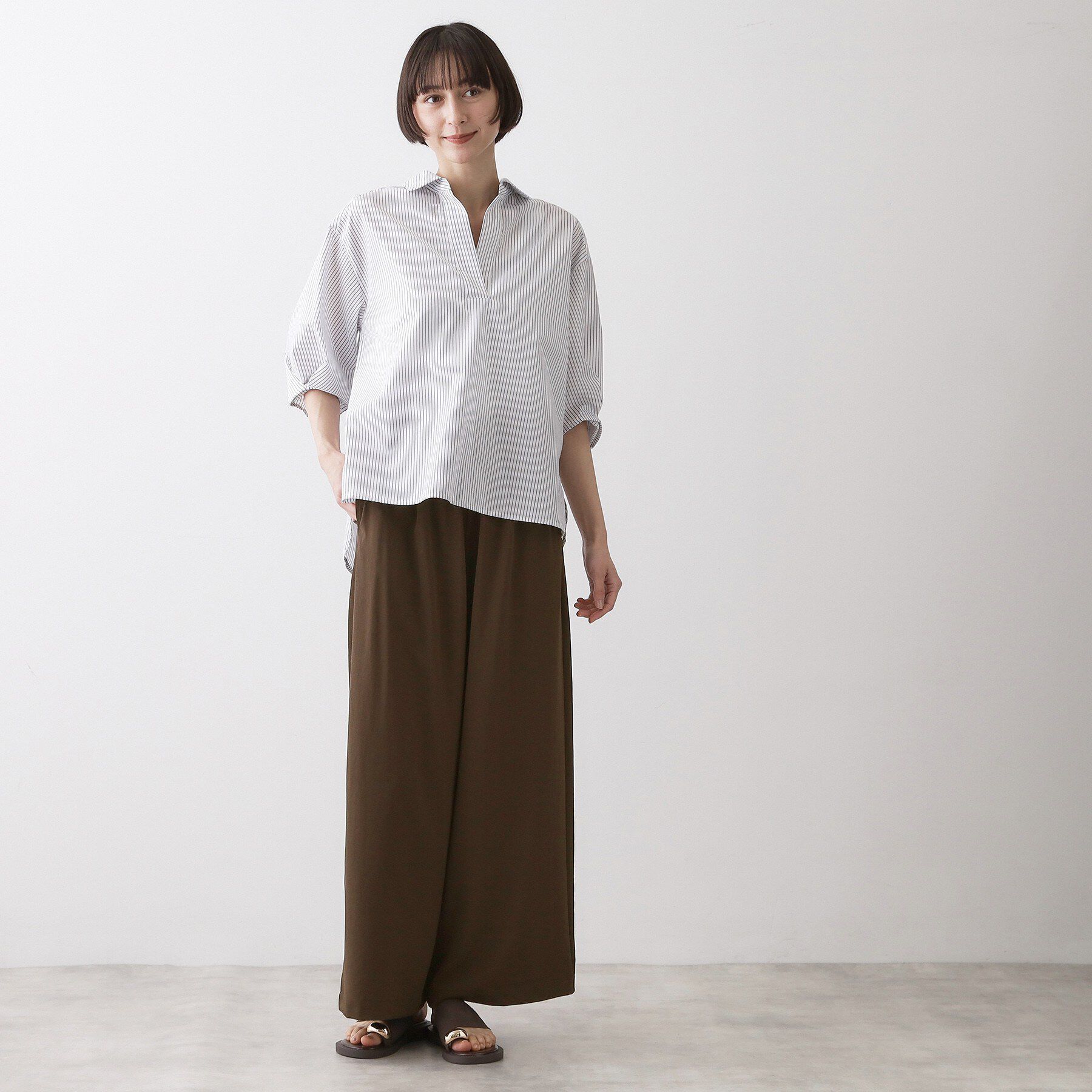 Dessin「【吸汗速乾/ウエストゴム】リラクシーワイドパンツ」|その他|