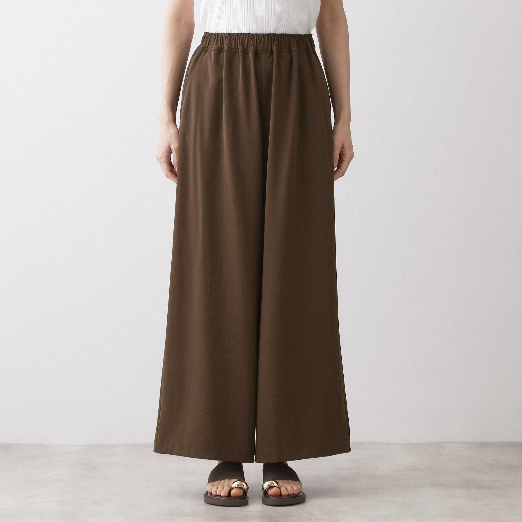 Dessin「【吸汗速乾/ウエストゴム】リラクシーワイドパンツ」|その他|