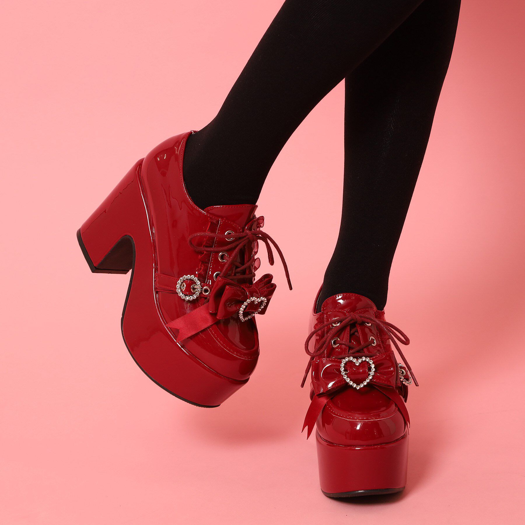 csT&P「夢見るシリーズ厚底ハート付きパンプス」|パンプス|レッド(262)