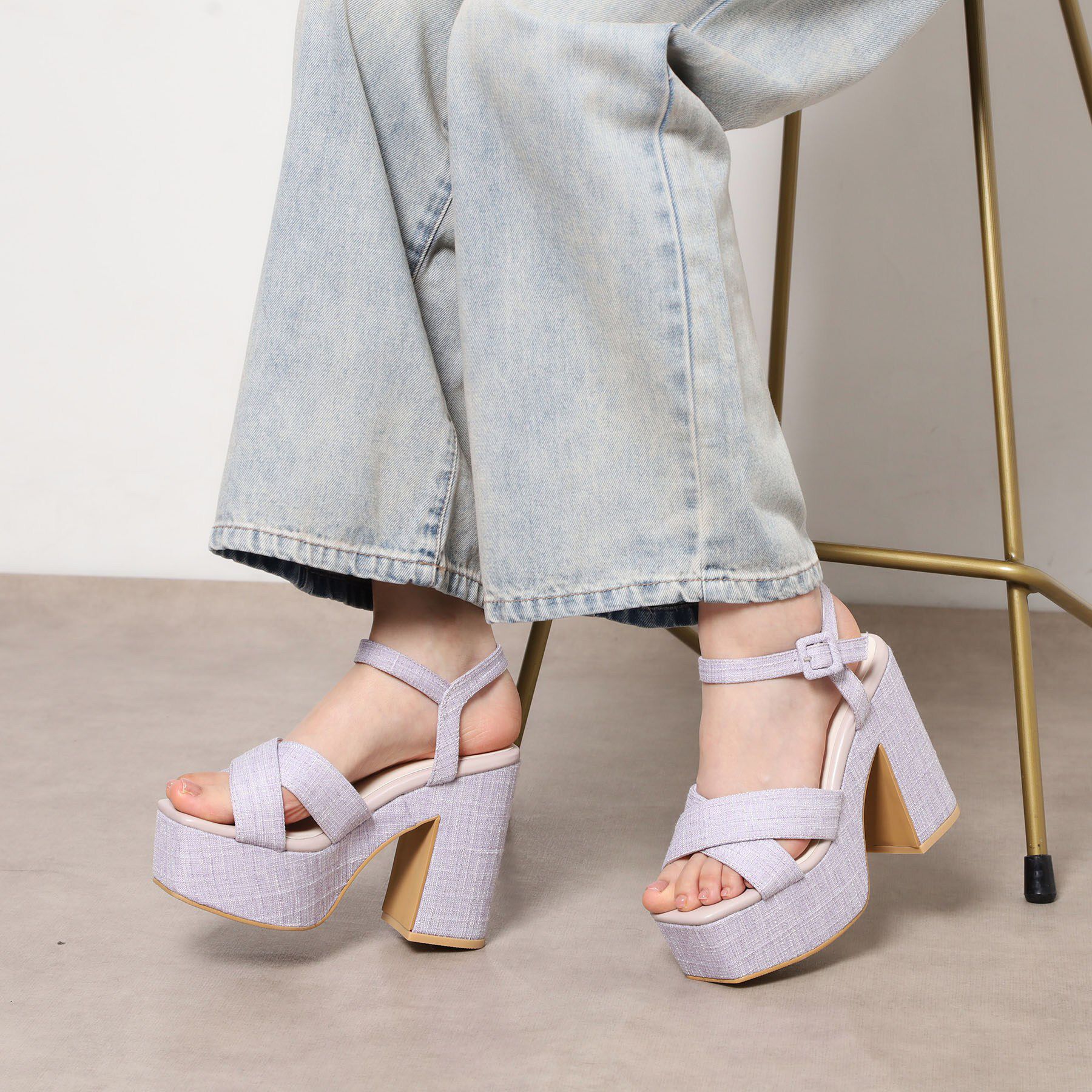 ESPERANZA「【ラク盛り／サンダル】 26SS新作 ツイードサンダル」|サンダル|