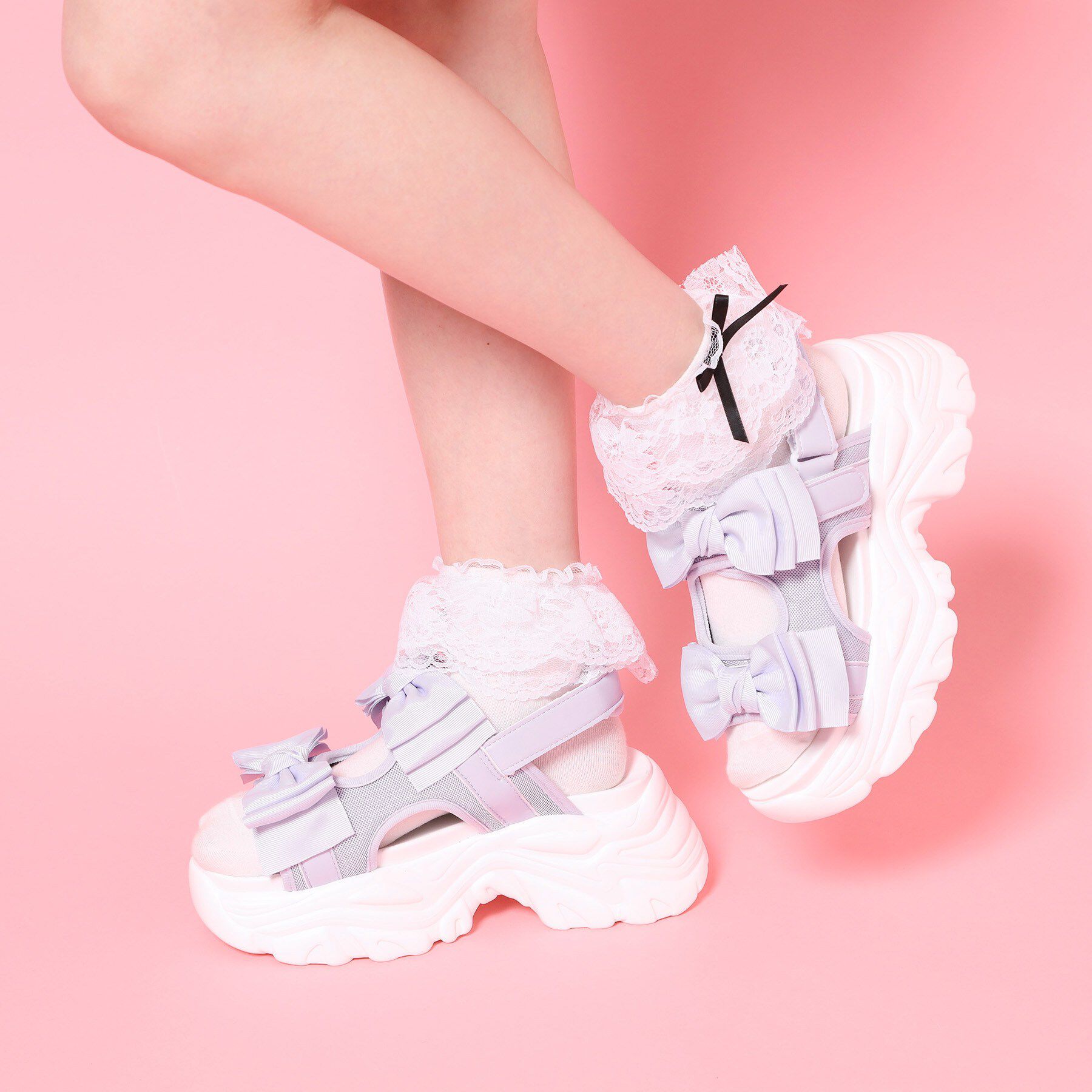 csT&P「厚底ダブルリボンガーリーサンダル」|サンダル|