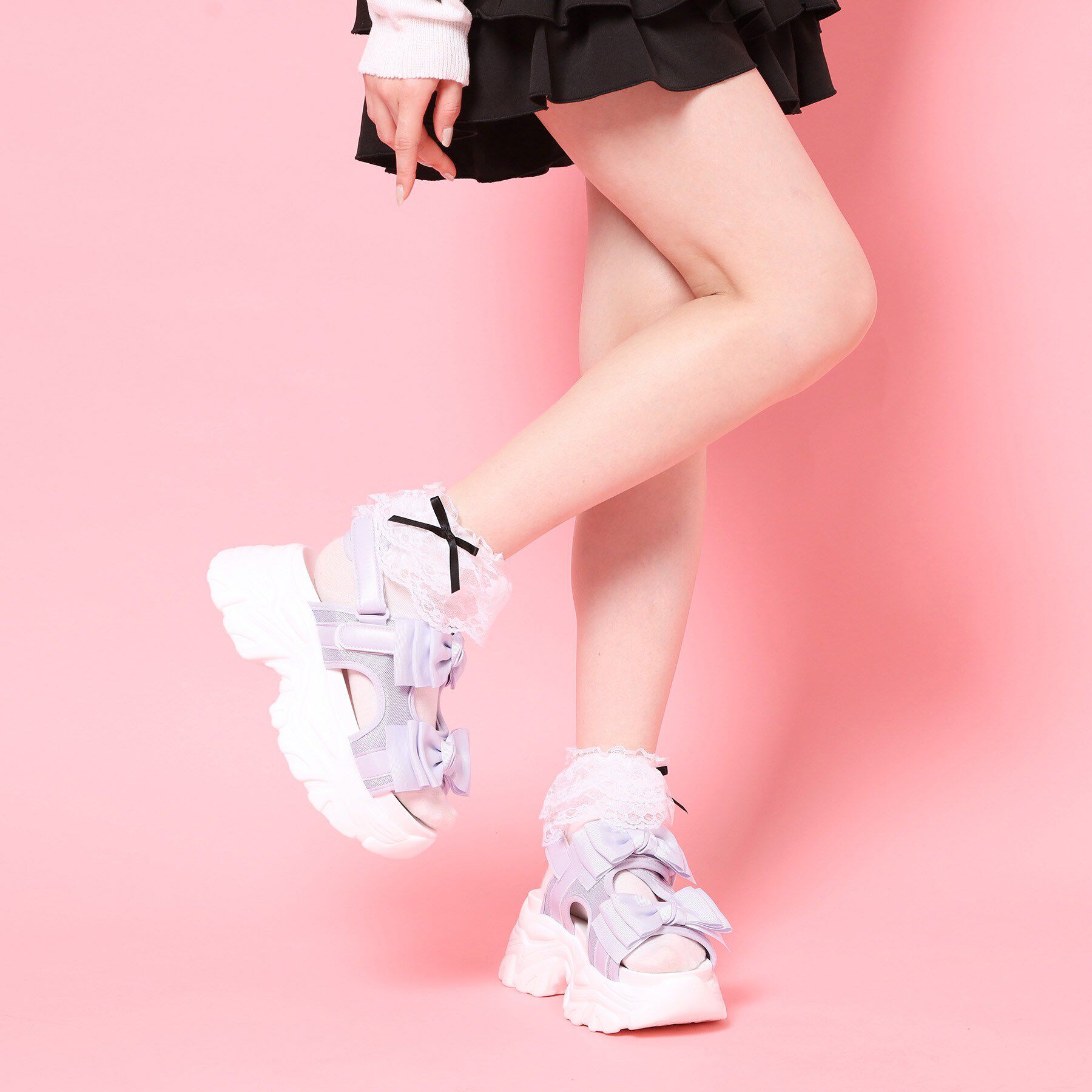 csT&P「厚底ダブルリボンガーリーサンダル」|サンダル|