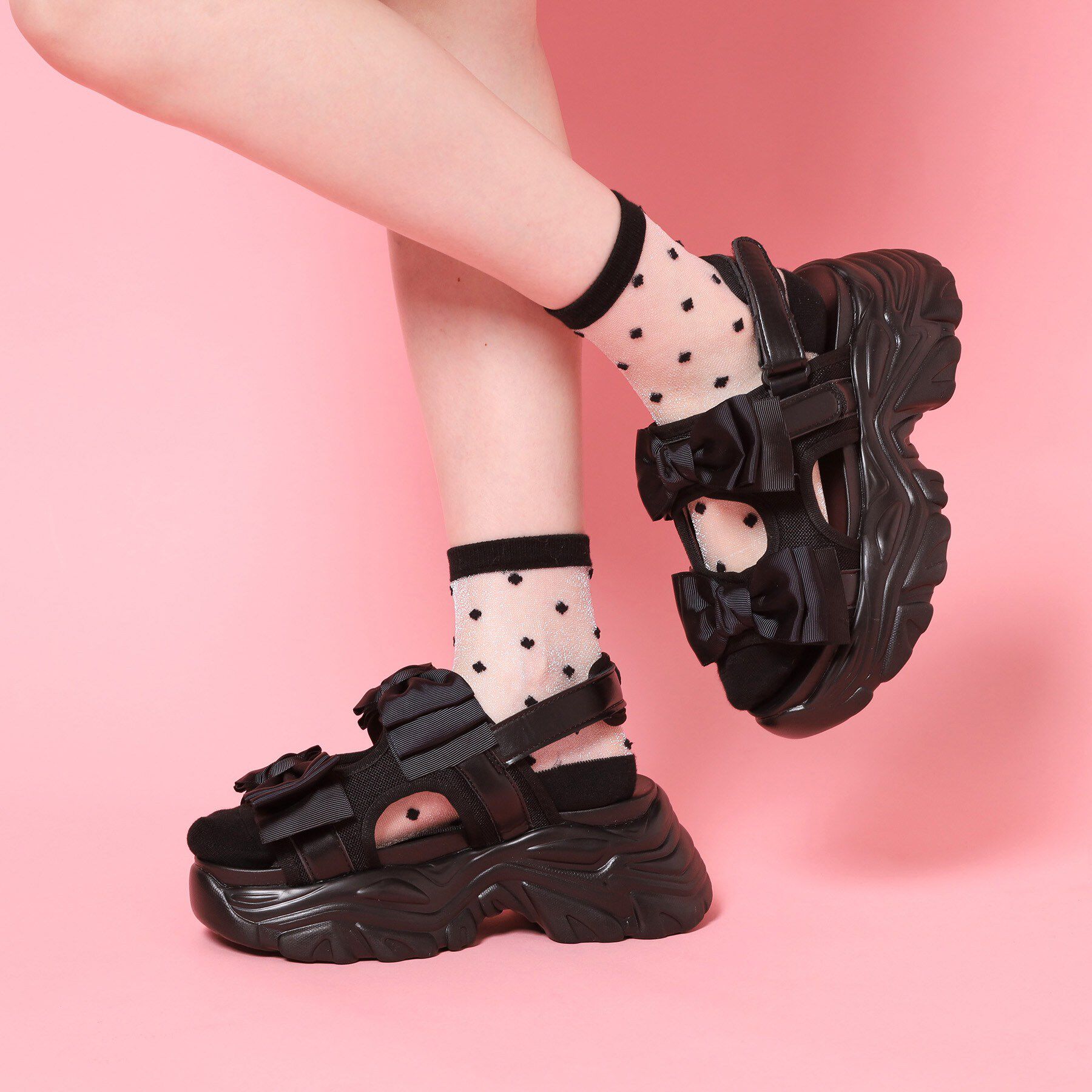 csT&P「厚底ダブルリボンガーリーサンダル」|サンダル|