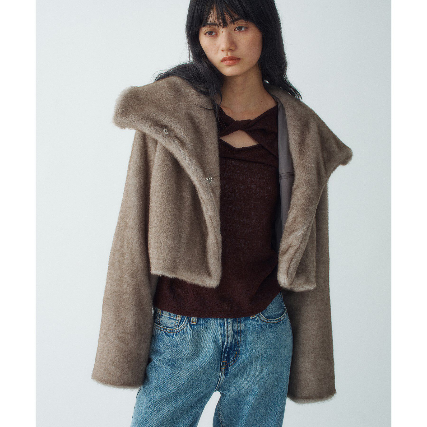 CODE A「twist sheer jersey top」|Tシャツ・カットソー|