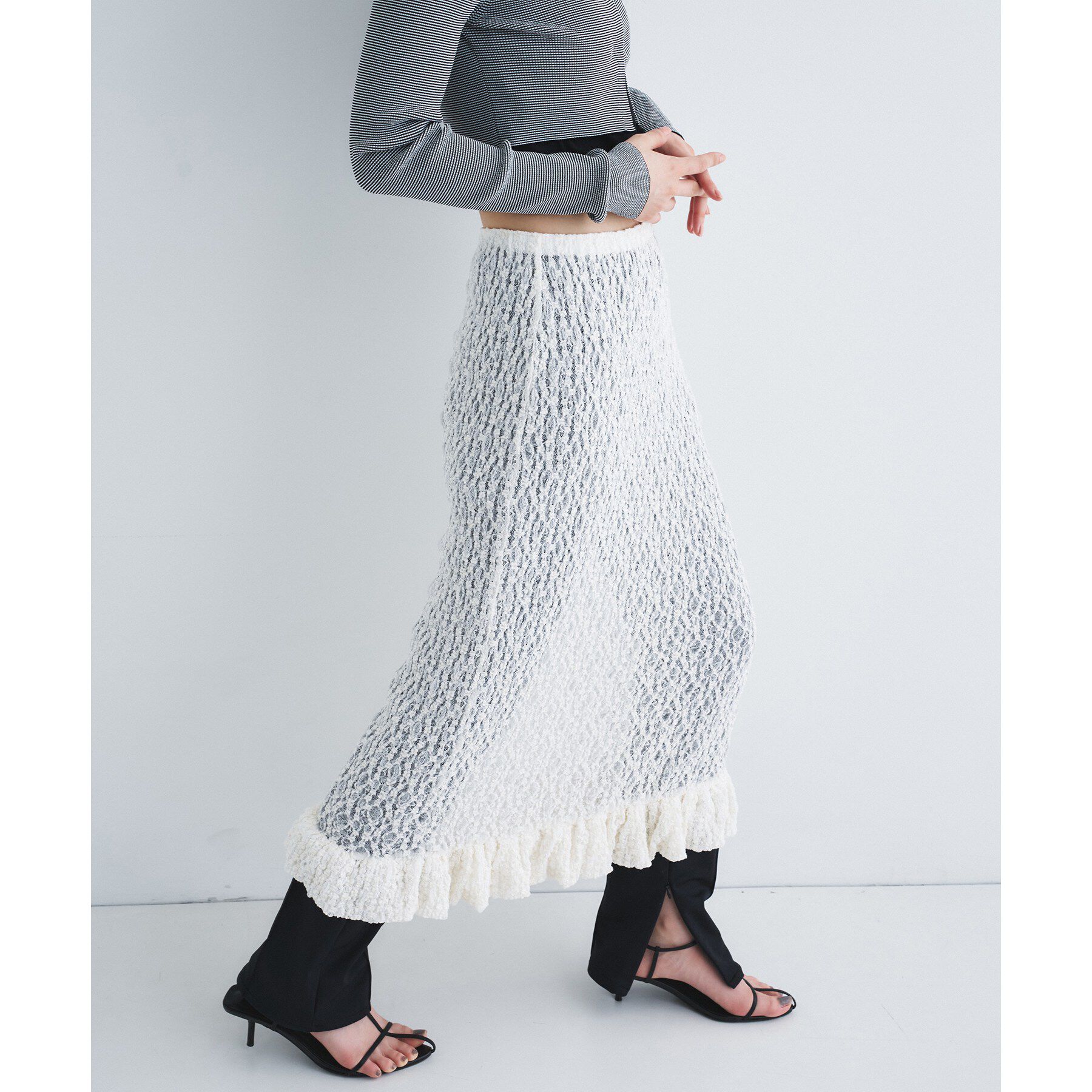 CODE A「sensual lace tight skirt」|スカート|ホワイト(001)