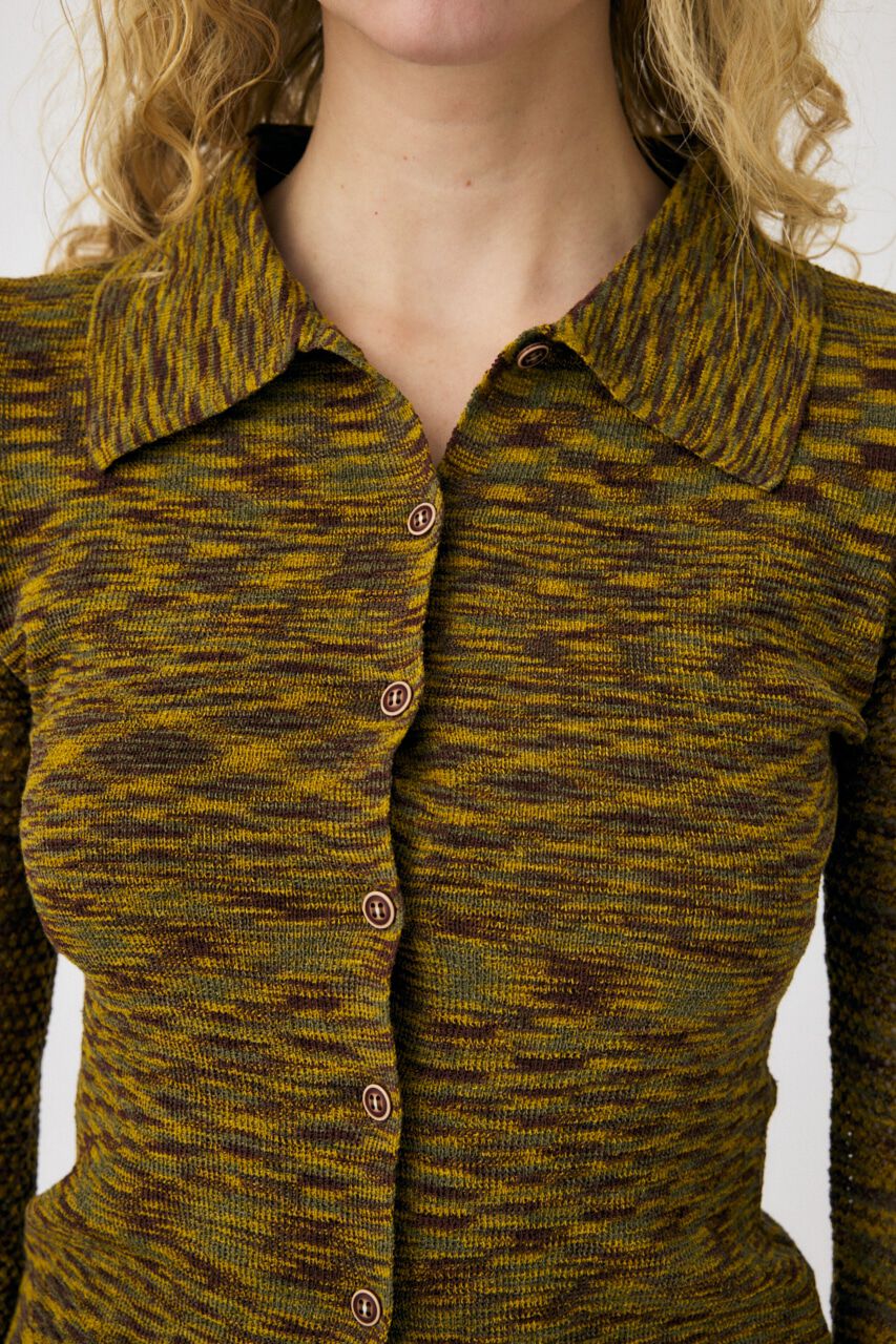 MOUSSY「MULTI BORDER ニットシャツ」|シャツ・ブラウス|