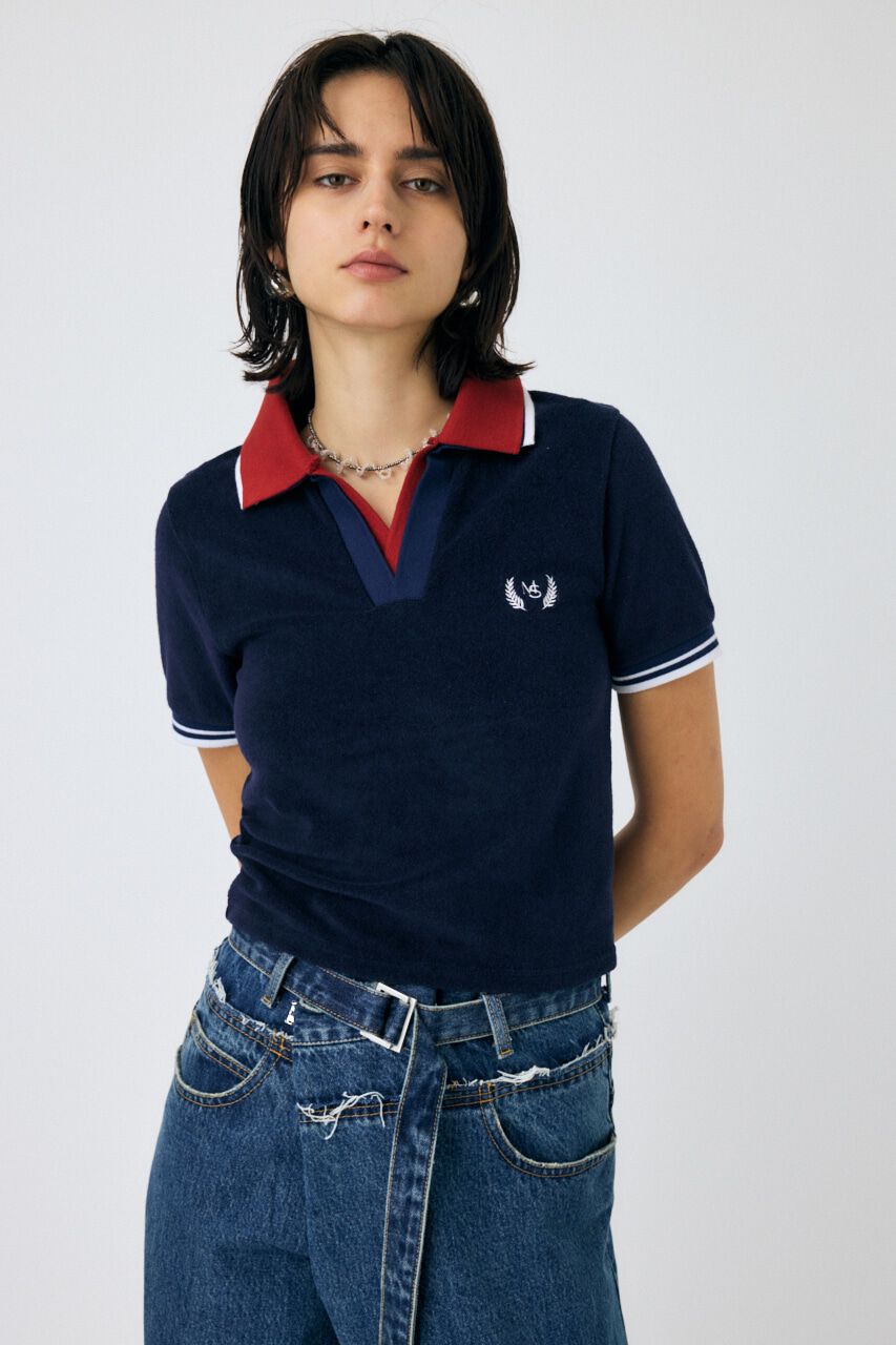 MOUSSY「DOUBLE COLLAR PILE SKIPPER Tシャツ」|Tシャツ・カットソー|NVY