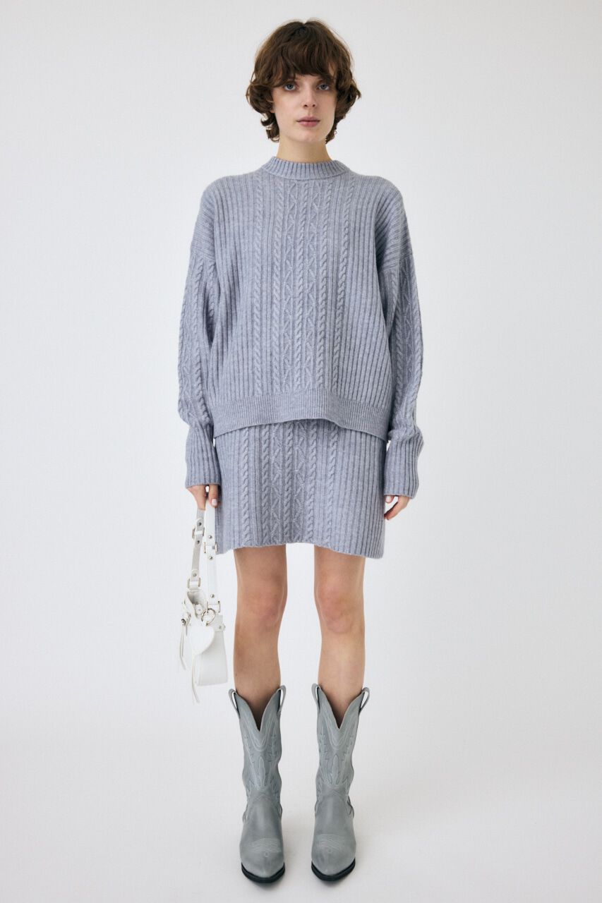 MOUSSY「RIB CABLE ニットトップス」|ニット・セーター|