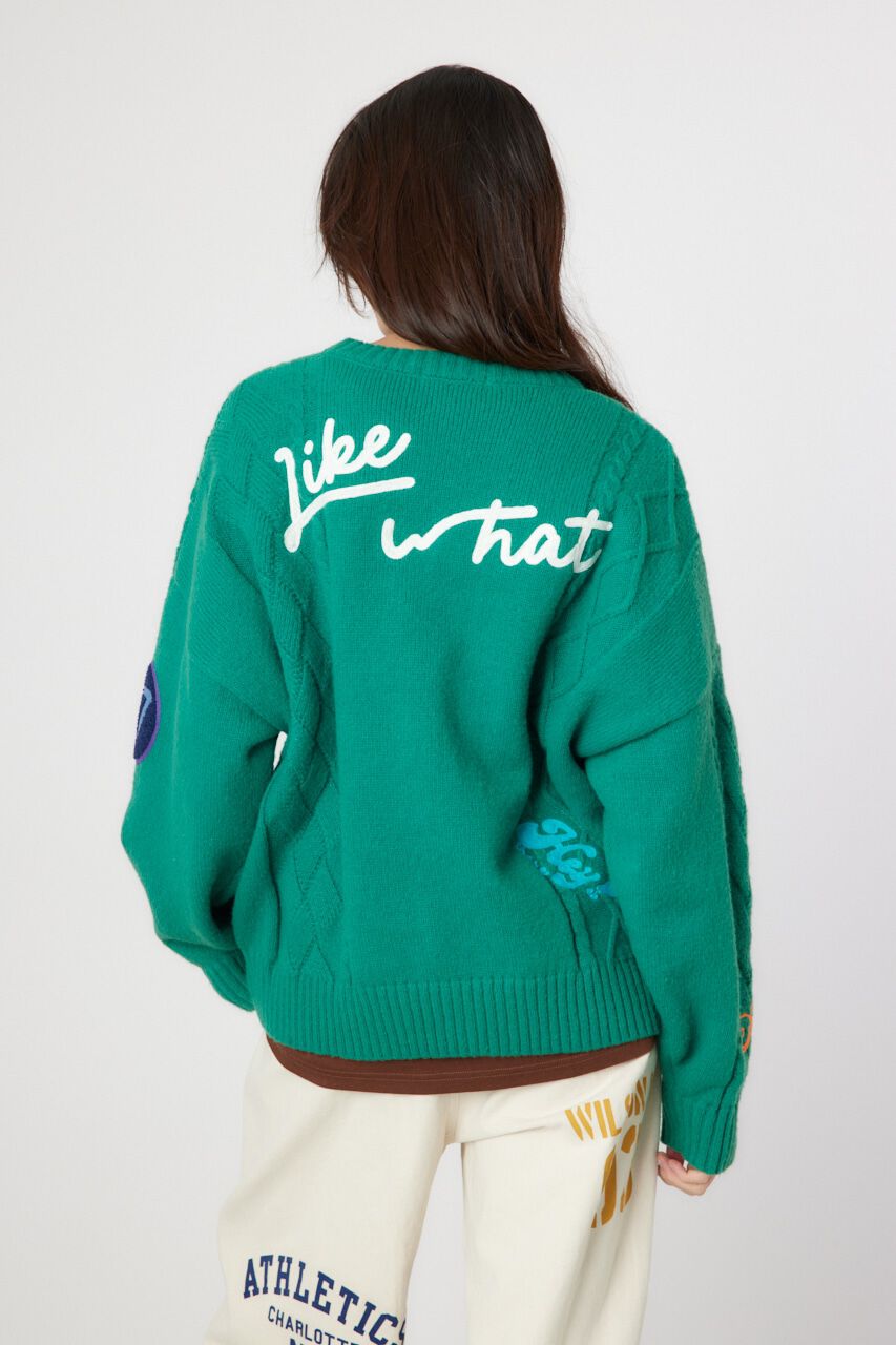 RODEO CROWNS「EMB MOTIFSケーブルカーディガン」|カーディガン|