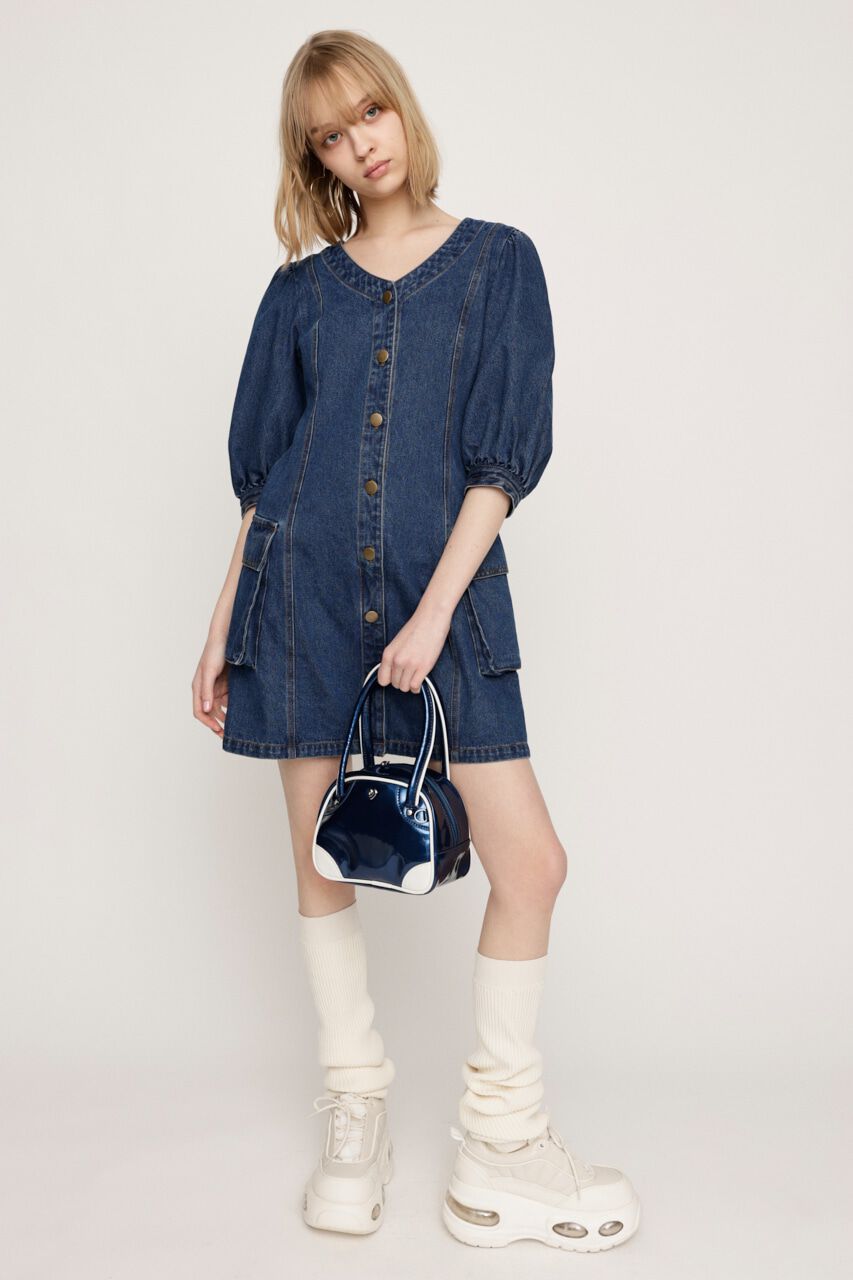 SLY「V NECK DENIM ショートワンピース」|ワンピース|