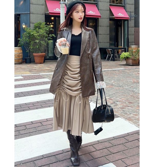 RESEXXY「カフスレースフェイクレザージャケット」|その他|