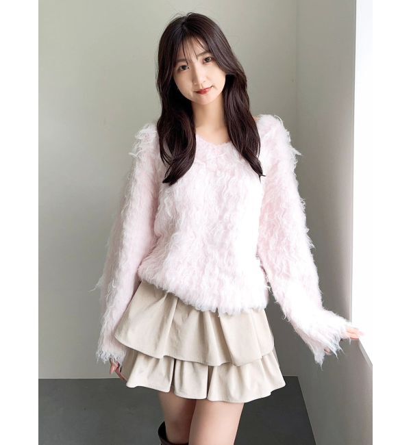 dazzlin「リップルカールVネックニット」|ニット・セーター|