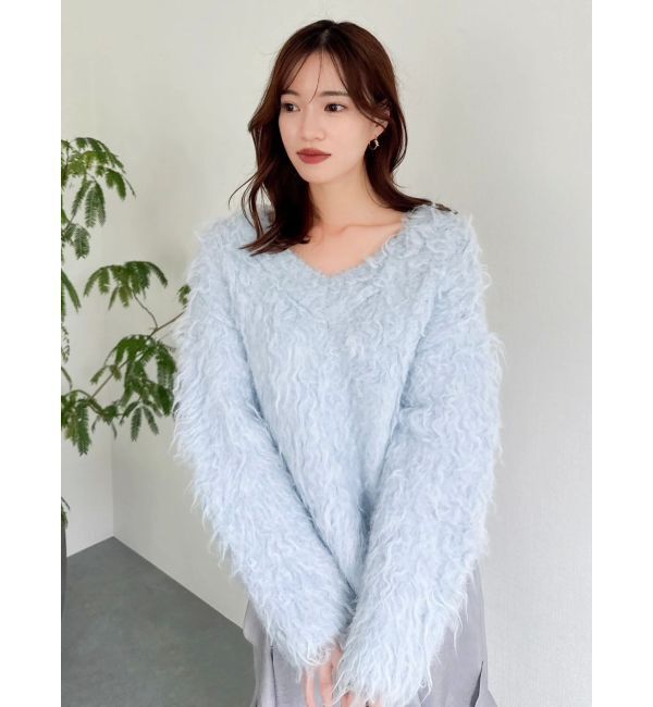 dazzlin「リップルカールVネックニット」|ニット・セーター|