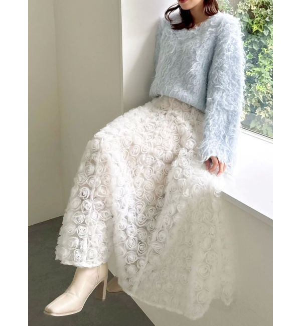 dazzlin「リップルカールVネックニット」|ニット・セーター|