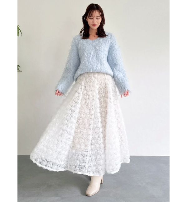 dazzlin「リップルカールVネックニット」|ニット・セーター|