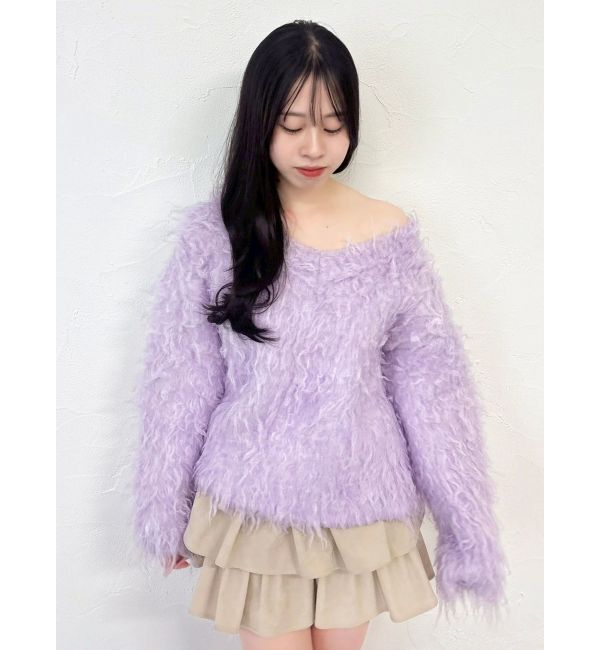 dazzlin「リップルカールVネックニット」|ニット・セーター|