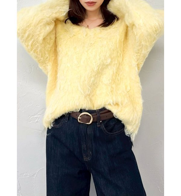 dazzlin「リップルカールVネックニット」|ニット・セーター|