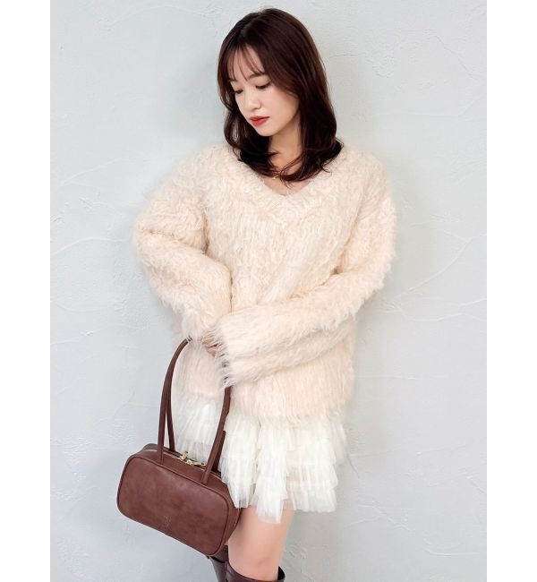 dazzlin「リップルカールVネックニット」|ニット・セーター|