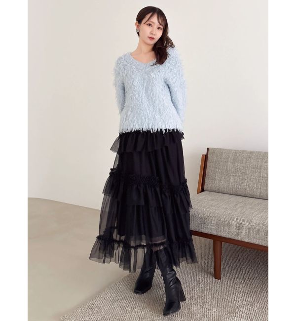 dazzlin「リップルカールVネックニット」|ニット・セーター|