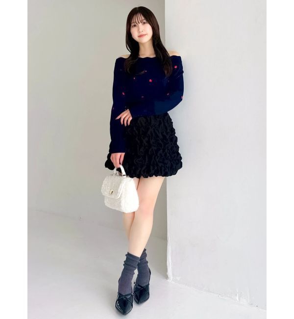 dazzlin「オフショルスカラップハートニット」|ニット・セーター|