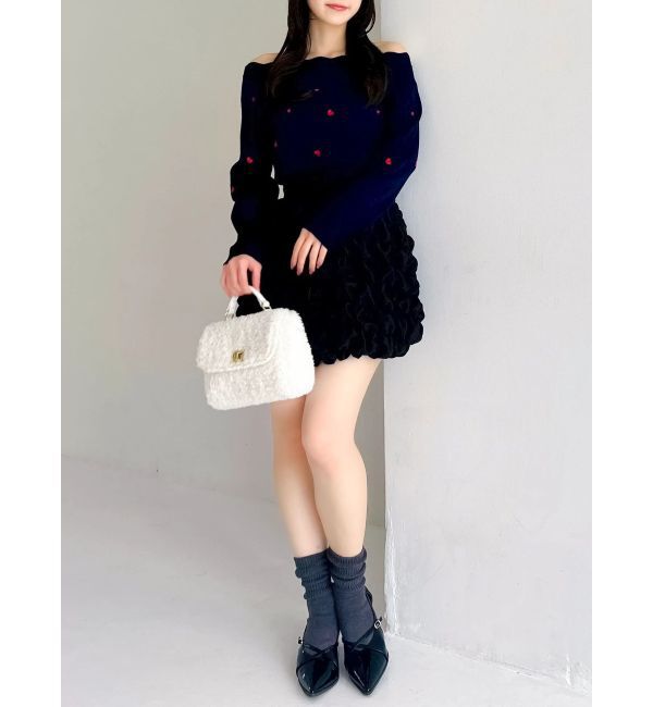 dazzlin「オフショルスカラップハートニット」|ニット・セーター|