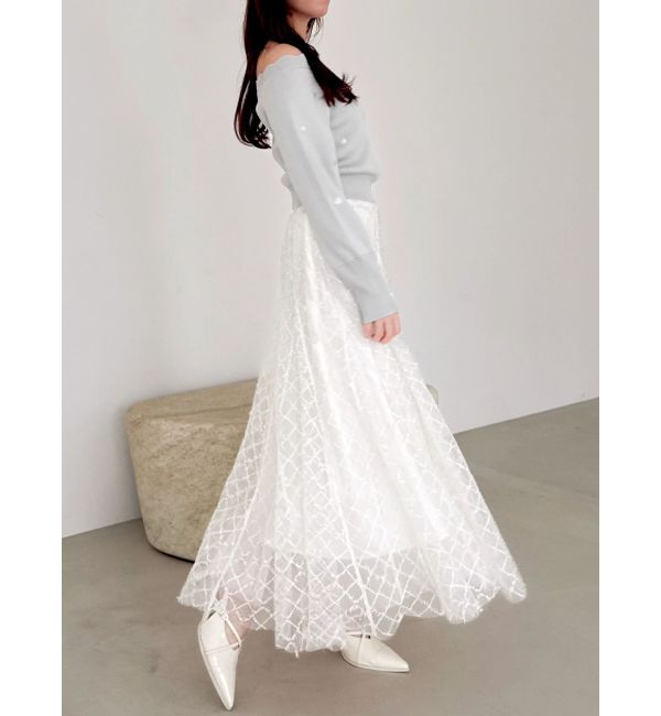 dazzlin「オフショルスカラップハートニット」|ニット・セーター|