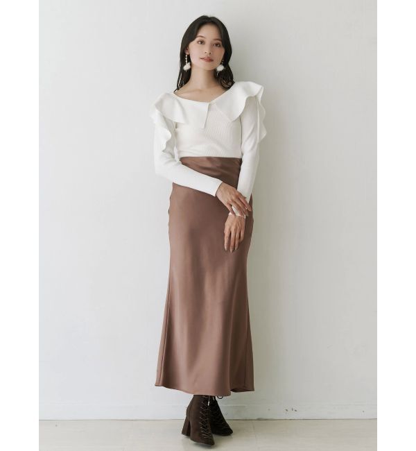 MERCURYDUO「サテンナロースカート」|スカート|