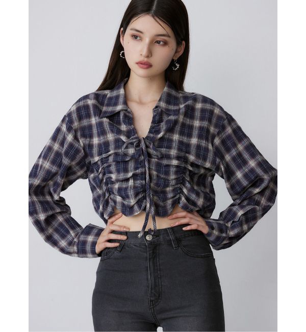 MURUA「2WAYギャザーシャツ」|シャツ・ブラウス|ネイビー