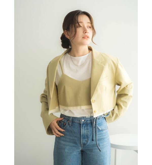 Ungrid「カットオフデザインショートジャケット」|テーラードジャケット|