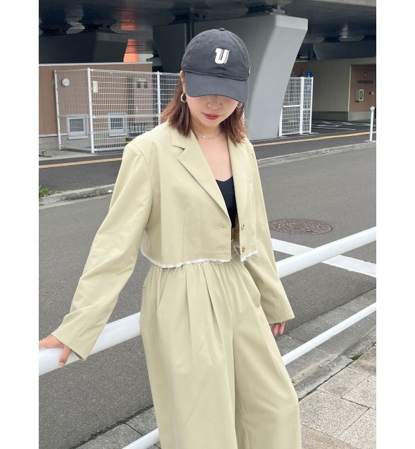 Ungrid「カットオフデザインショートジャケット」|テーラードジャケット|