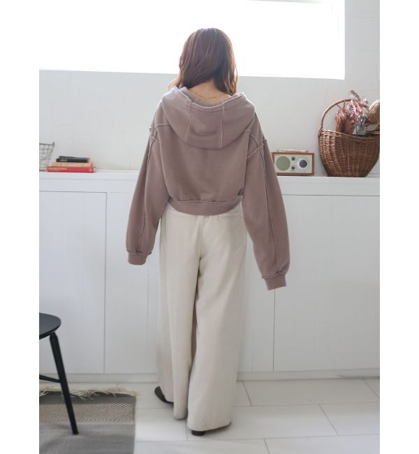 Ungrid「ダブルジップピグメントショートパーカー」|パーカー|