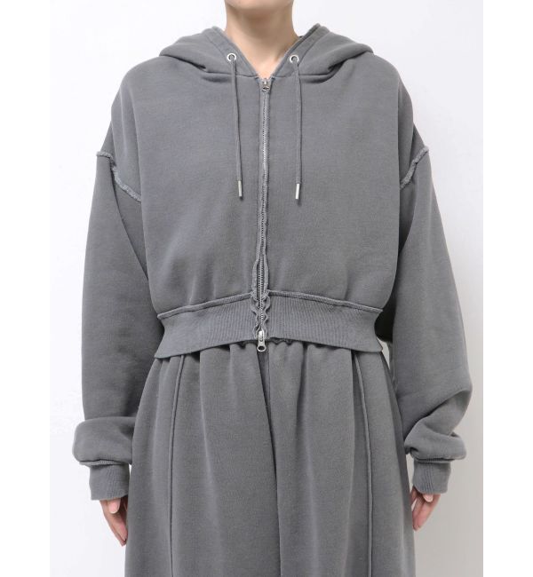 Ungrid「ダブルジップピグメントショートパーカー」|パーカー|