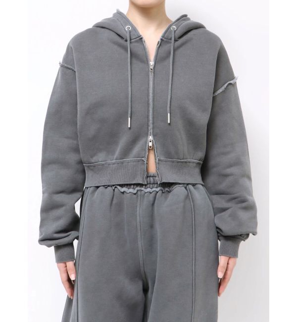 Ungrid「ダブルジップピグメントショートパーカー」|パーカー|