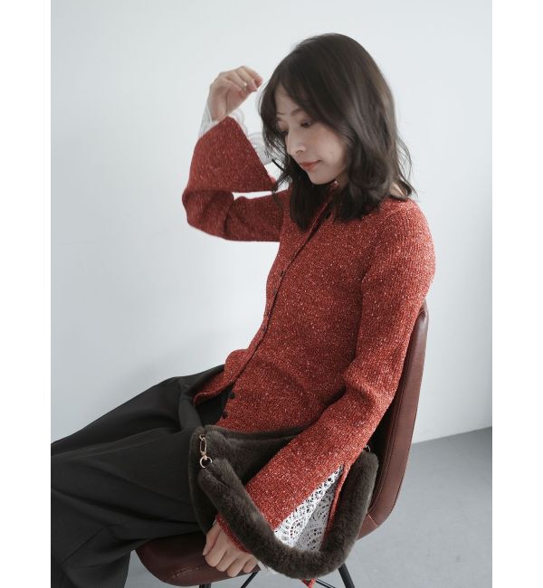 LAGUNAMOON「レーススリーブニットプルオーバー」|ニット・セーター|