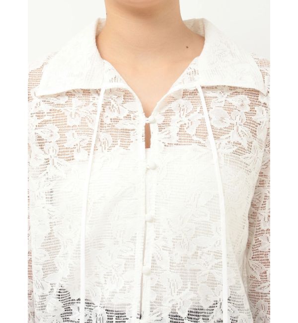 LAGUNAMOON「フラワーパターンレースシャツ」|シャツ・ブラウス|