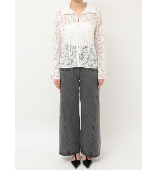 LAGUNAMOON「フラワーパターンレースシャツ」|シャツ・ブラウス|