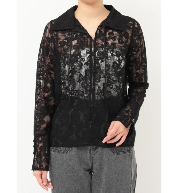 LAGUNAMOON「フラワーパターンレースシャツ」|シャツ・ブラウス|