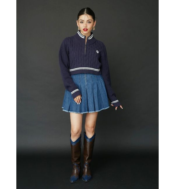 EVRIS「プリーツデニムミニスカート」|スカート|