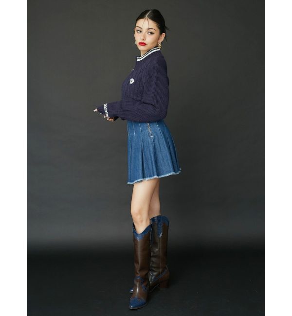 EVRIS「プリーツデニムミニスカート」|スカート|