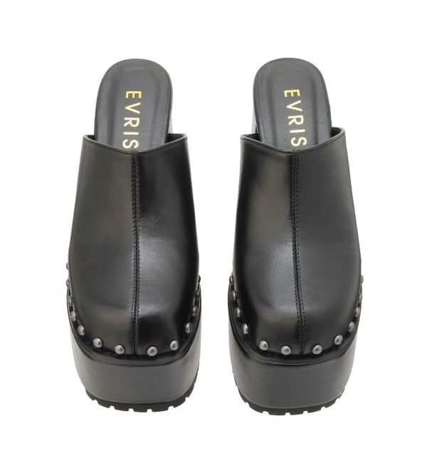EVRIS「スタッズチャンキーヒールサボ」|サンダル|