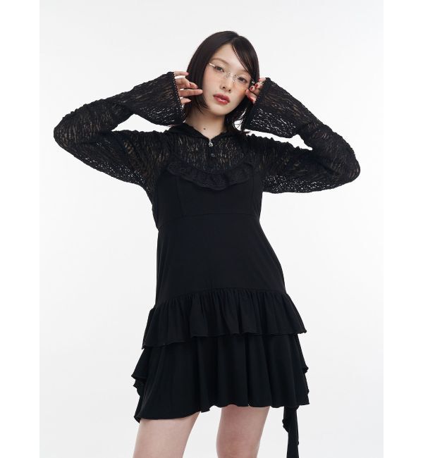 jouetie「ギャザースリーブレースフーディ」|Tシャツ・カットソー|