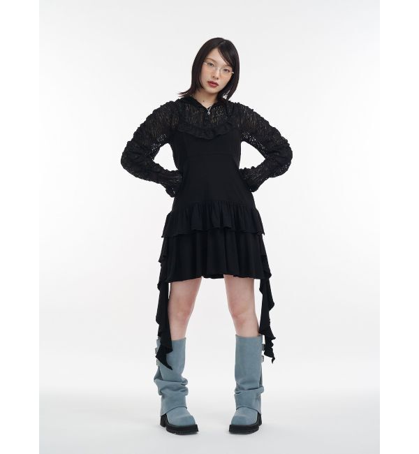 jouetie「ギャザースリーブレースフーディ」|Tシャツ・カットソー|