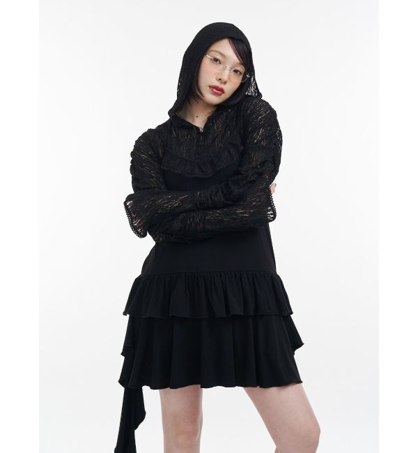 jouetie「ギャザースリーブレースフーディ」|Tシャツ・カットソー|