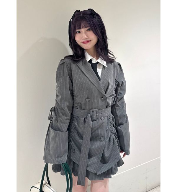 jouetie「ギャザーリボンジャケットミニワンピース【セットアップ対応】」|ワンピース|