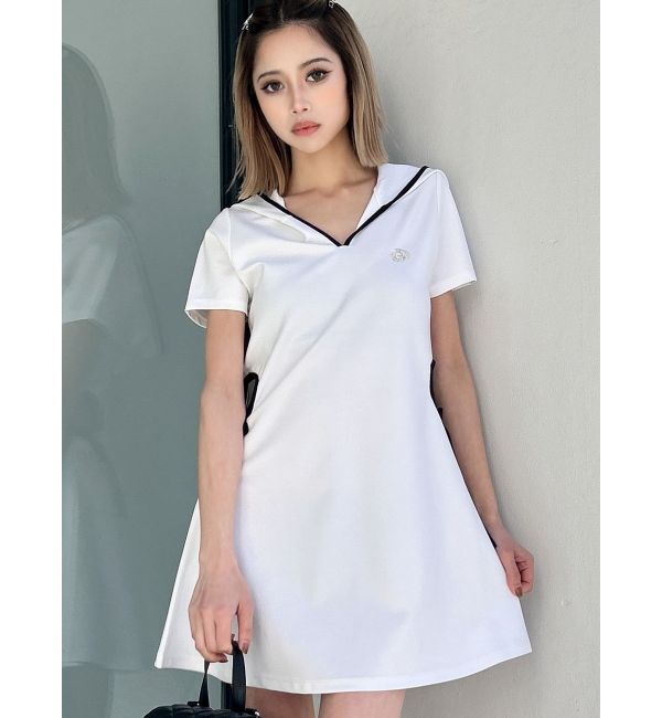 GYDA「GD SIDE OPENパーカーワンピース」|ワンピース|