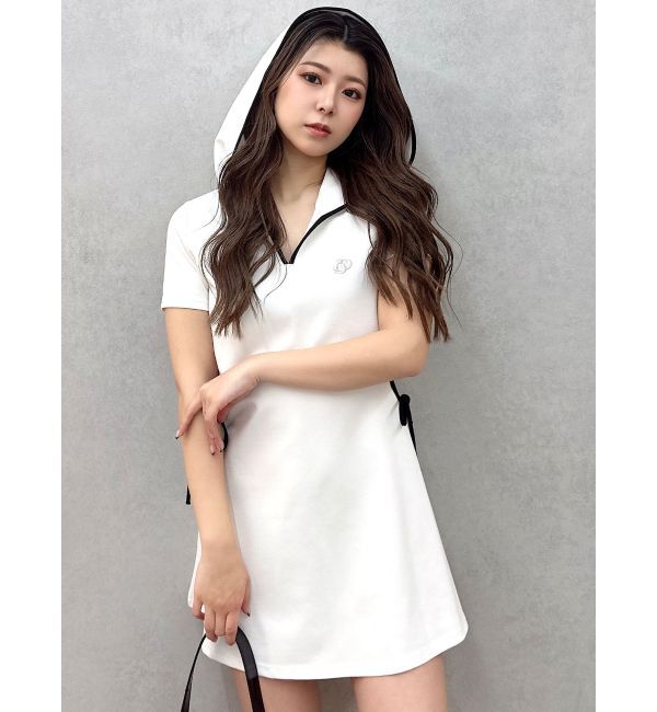 GYDA「GD SIDE OPENパーカーワンピース」|ワンピース|